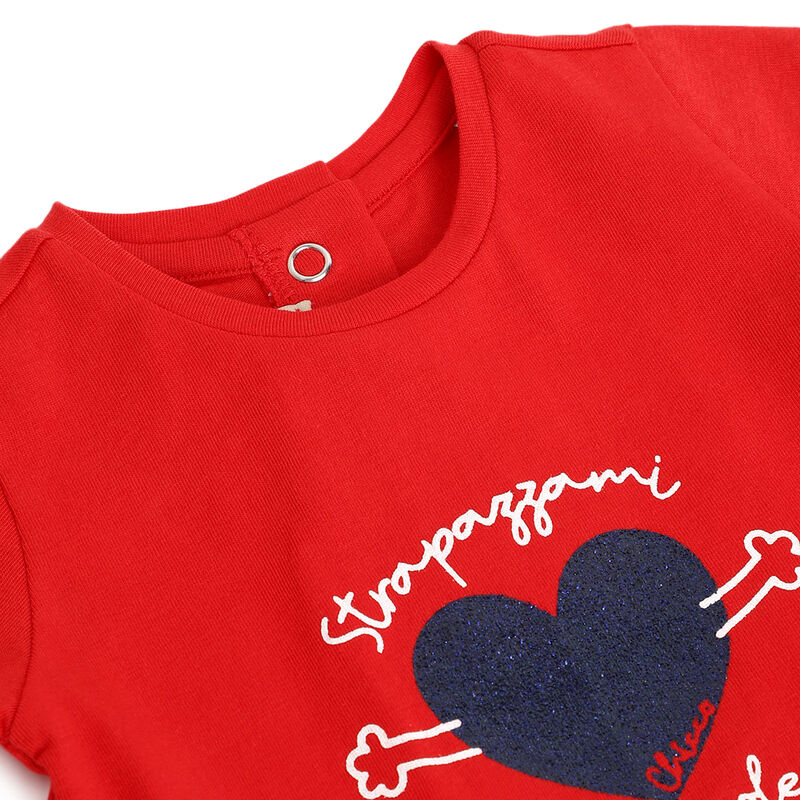 Girls Medium Red Printed Short Sleeve T-Shirt image number 2